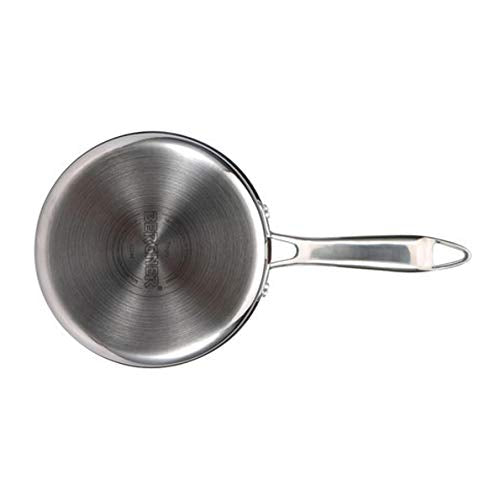 Bergner Hitech Triply Non-Stick 16cm Saucepan, 1.6 L Saucepan with Non-Stick Mesh Pattern Inside, Rivetless Handle, Metal Spatula Friendly, Even Heat Distribution, Induction Bottom and Gas Stove Ready