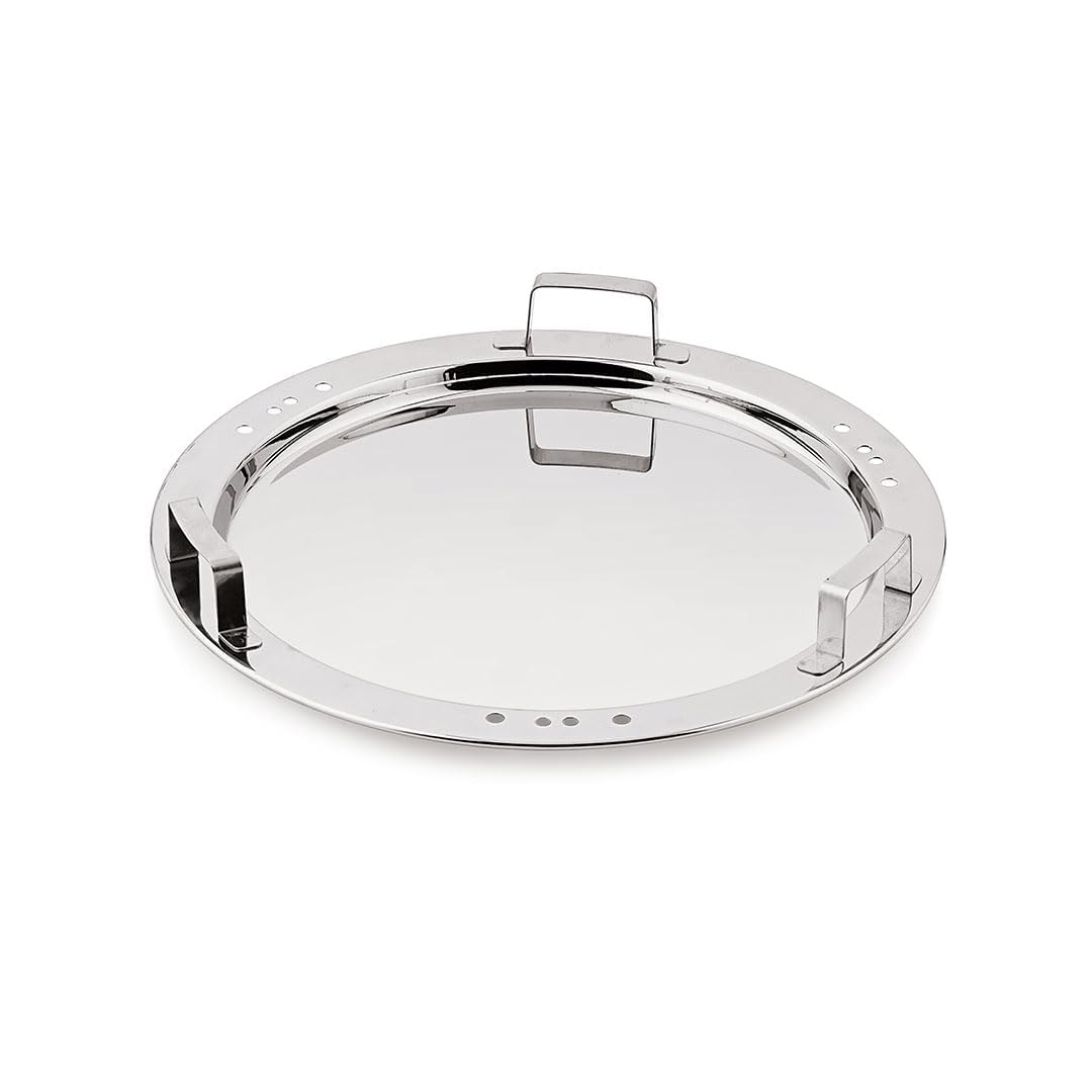 Bergner Argent Triply 28 cm Multi-Kadai, 6.1 L, Stainless Steel Lid & 6X Plate, for Appam/Idli/Modak/Sundal/Momo/, Cool Handles, Induction & Gas Ready, 5-Year Warranty by Bergner