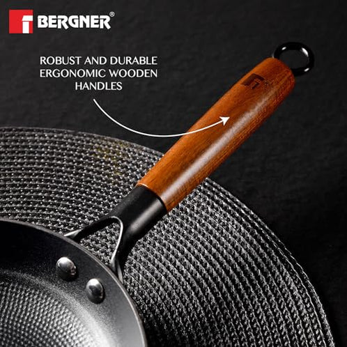 BERGNER Odin Cast Iron Frypan | Lightweight, Enamel Finish, Induction Ready - 28 cms