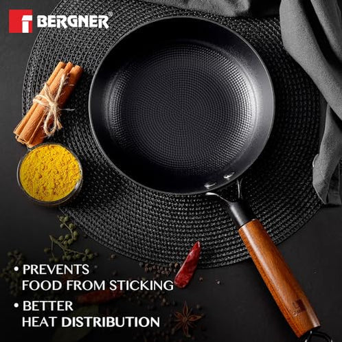 BERGNER Odin Cast Iron Frypan | Lightweight, Enamel Finish, Induction Ready - 28 cms