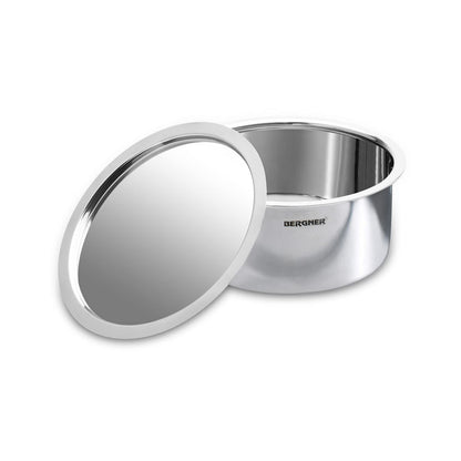 Bergner Argent TriPly Stainless Steel  Tope with Stainless Steel Lid,Topia/Patila with Stainless Steel Lid, Food Safe, Durable, Dishwasher Safe, Induction and Gas Ready, 5-Year Warranty