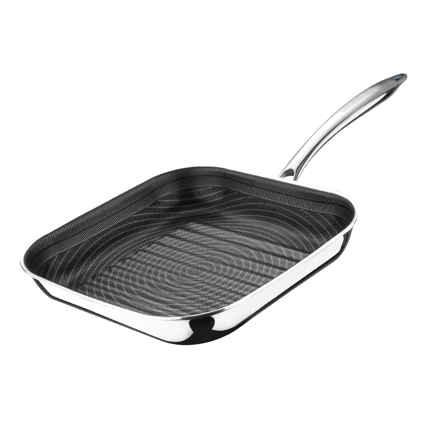 BERGNER Triply Hi-Tech Giro Stainless Steel Non-Stick 24cm Grill Pan with Giro Mesh and ILag Ultimate Non-Stick Coating, Less Oil Cooking,