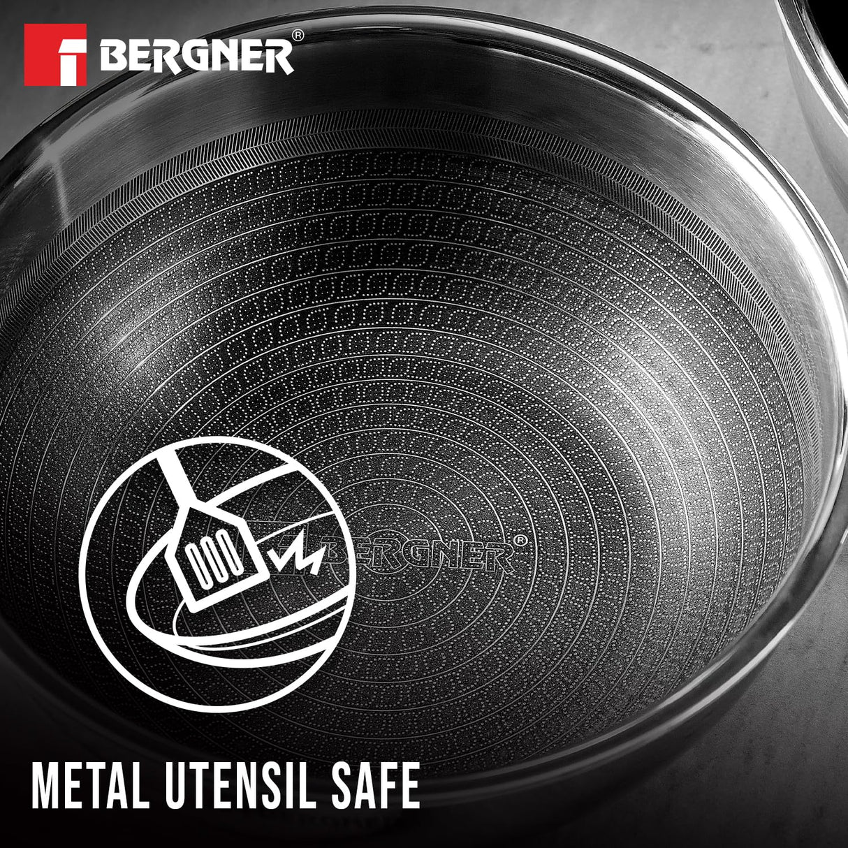 BERGNER Hitech Triply Stainless Steel Scratch Resistant Non Stick Tasra/Tasla With SS Induction Base, Food Safe (PFOA Free)Silver