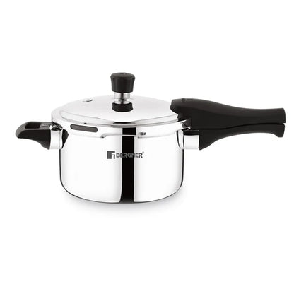 Bergner Trimax Triply Stainless Steel Outer Lid Pressure Cooker, Triply Bottom